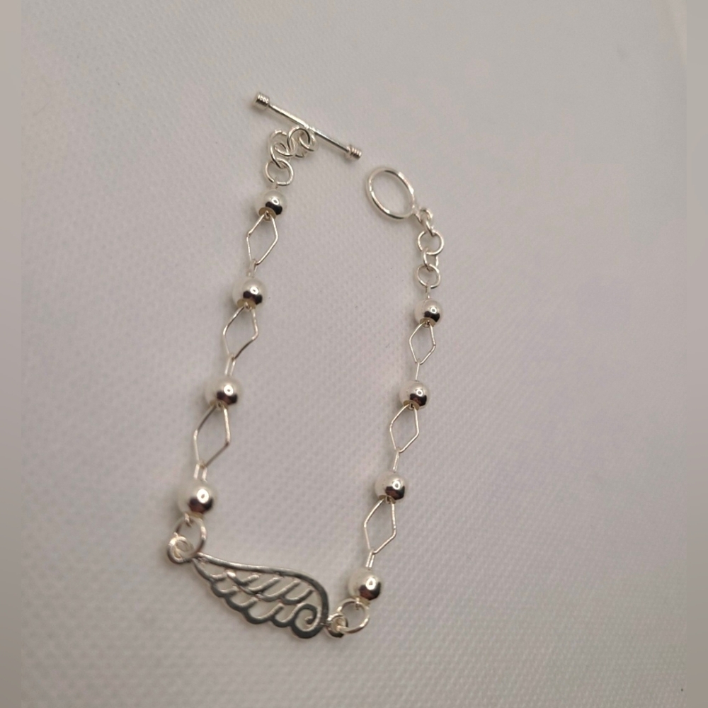 AngelWing Bracelet Sterling Silver 9.25 from Taxco Mexico